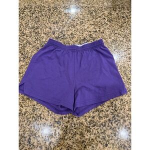 Soffe Womens Purple Athletic Cheer Shorts Size Small Cotton Blend Elastic Waist